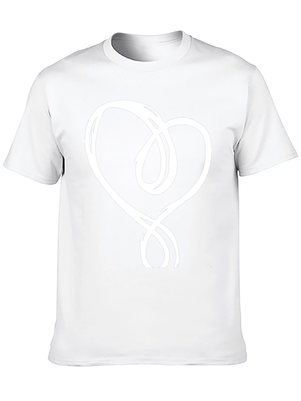 Black T-Shirt with Abstract Heart Design