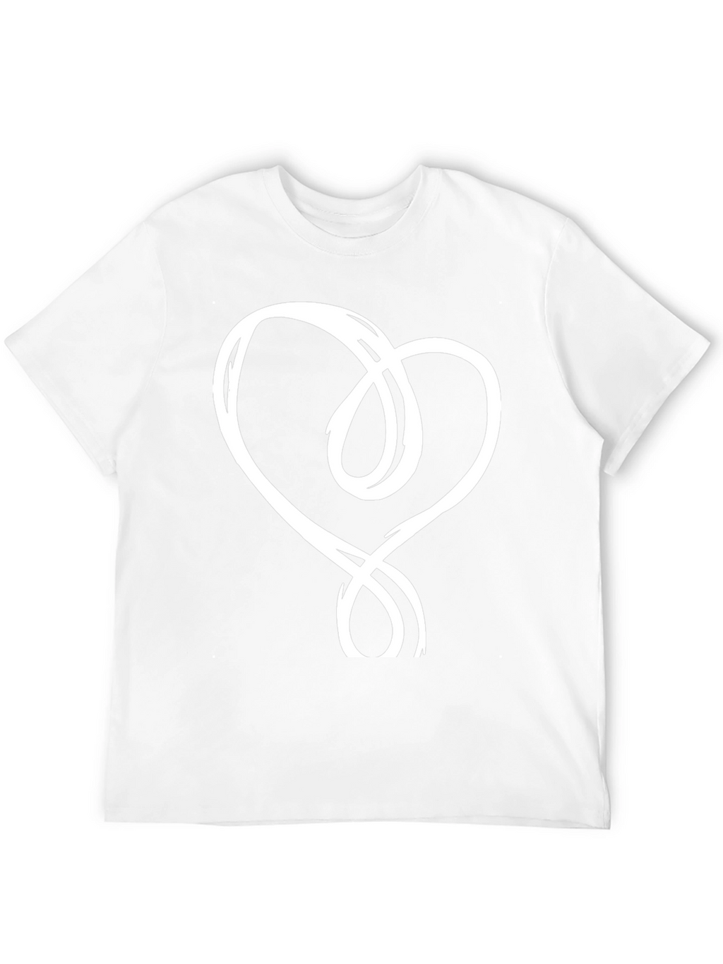 Black T-Shirt with Abstract Heart Design
