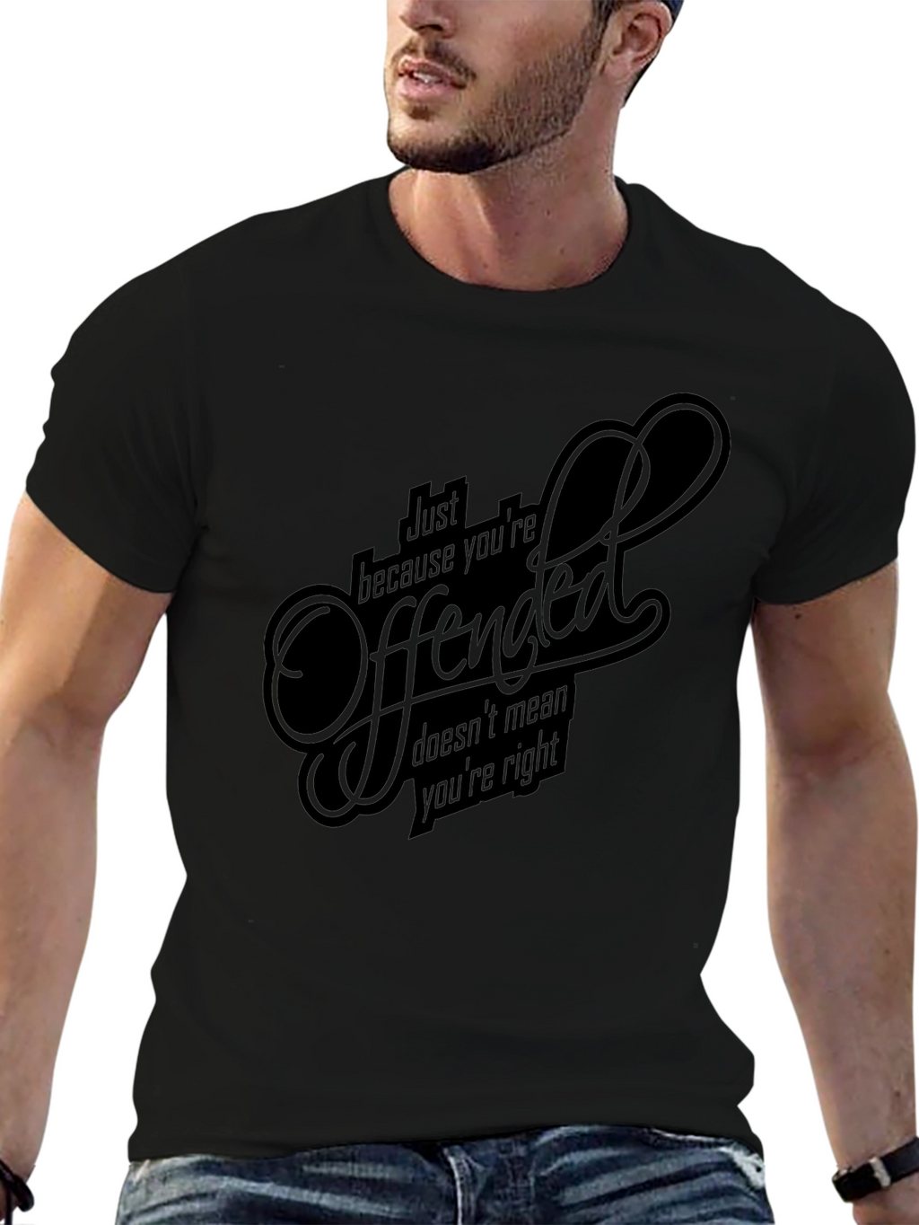 Offended? Funny Graphic Tee - Premium Cotton T-Shirt