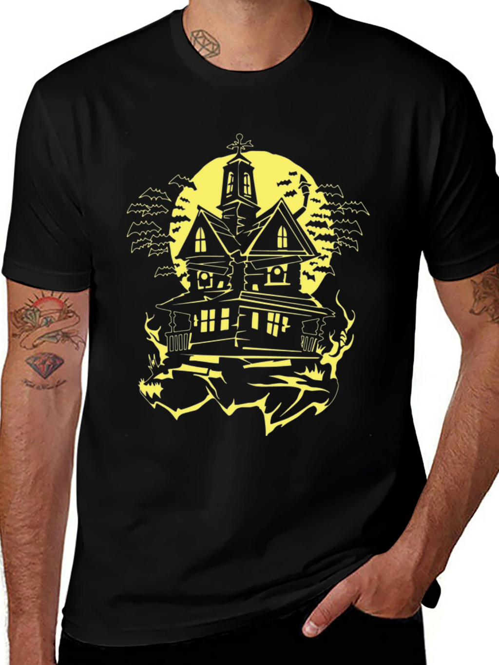 Halloween Haunted House T-Shirt - Spooky Season Tee