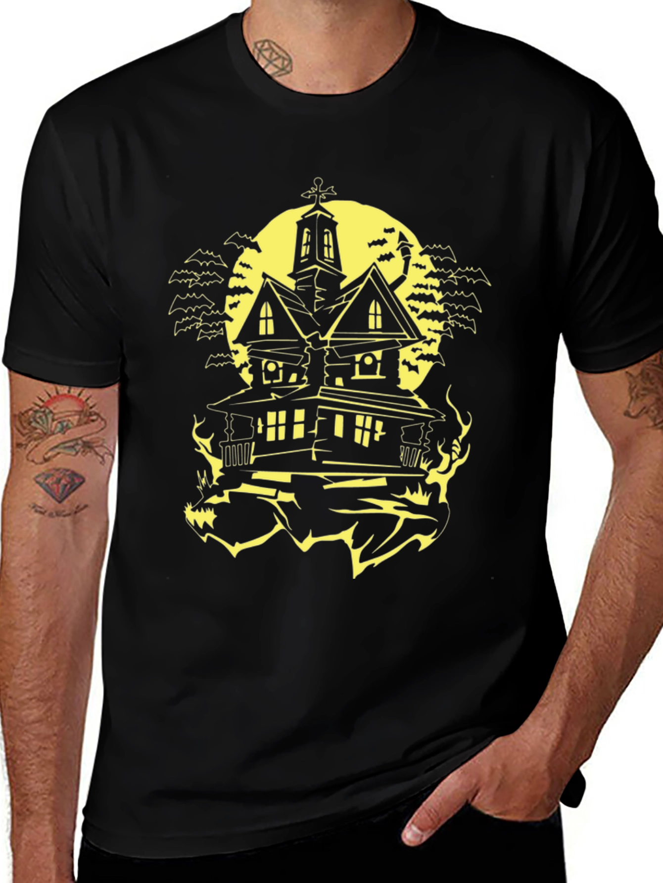 Halloween Haunted House T-Shirt - Spooky Season Tee