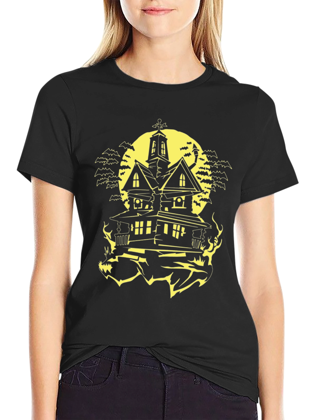 Halloween Haunted House T-Shirt - Spooky Season Tee