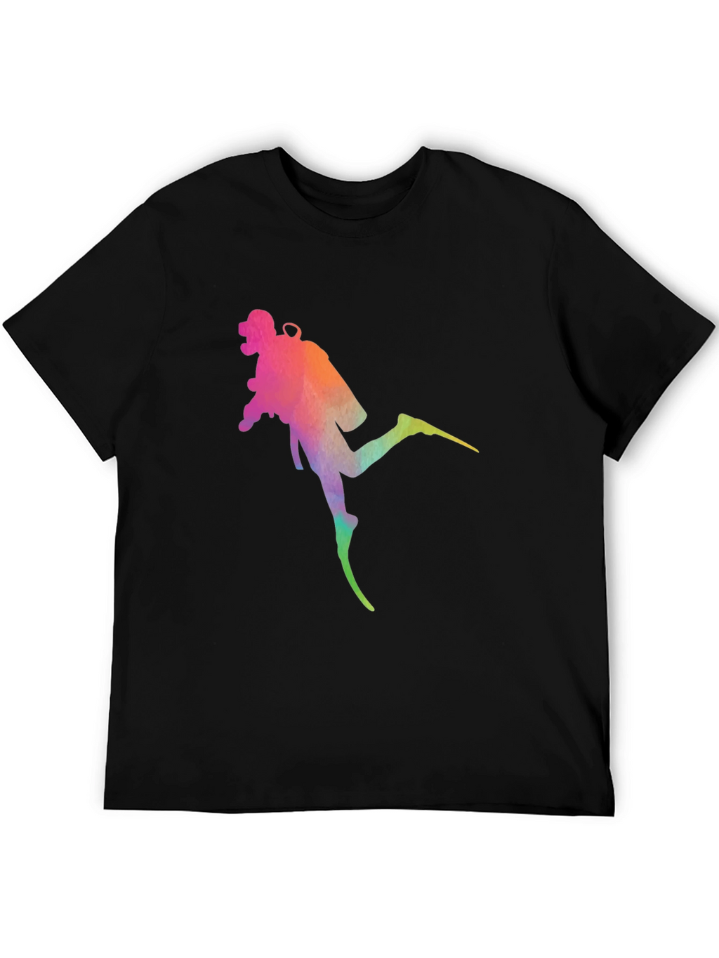 Diver Silhouette Graphic Tee - Black Cotton Blend