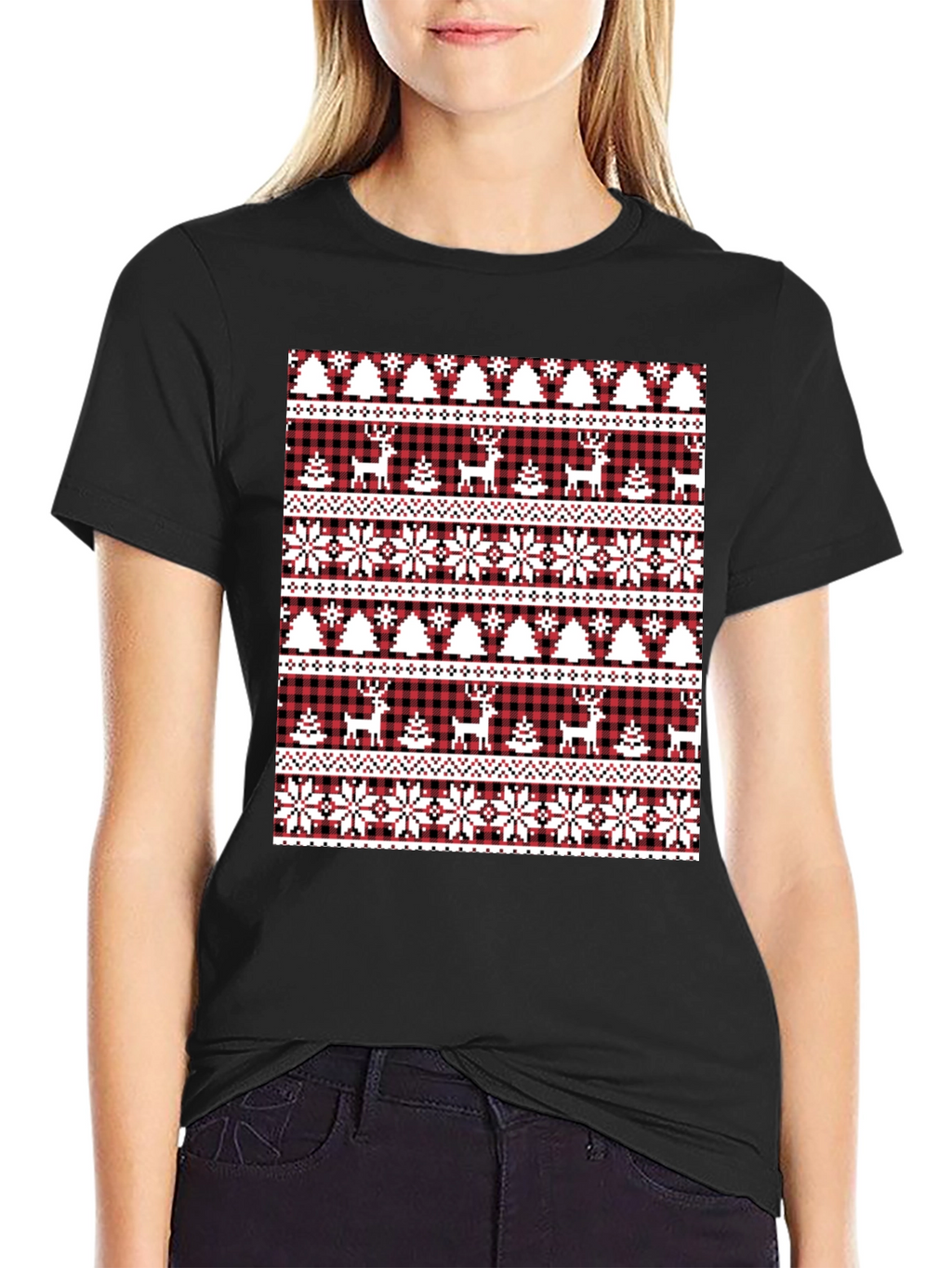 Festive Christmas Deer & Tree T-Shirt