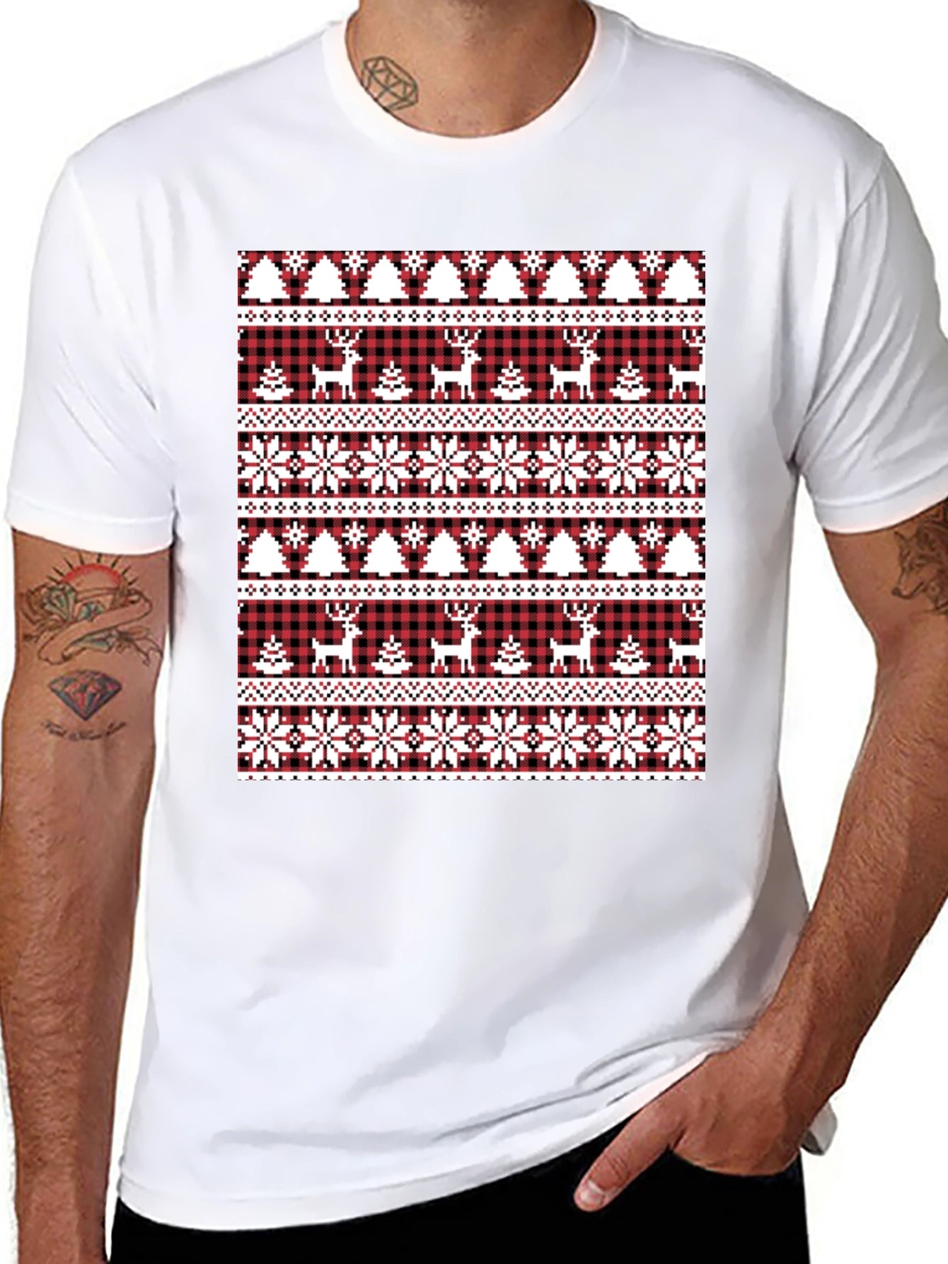 Festive Christmas Deer & Tree T-Shirt