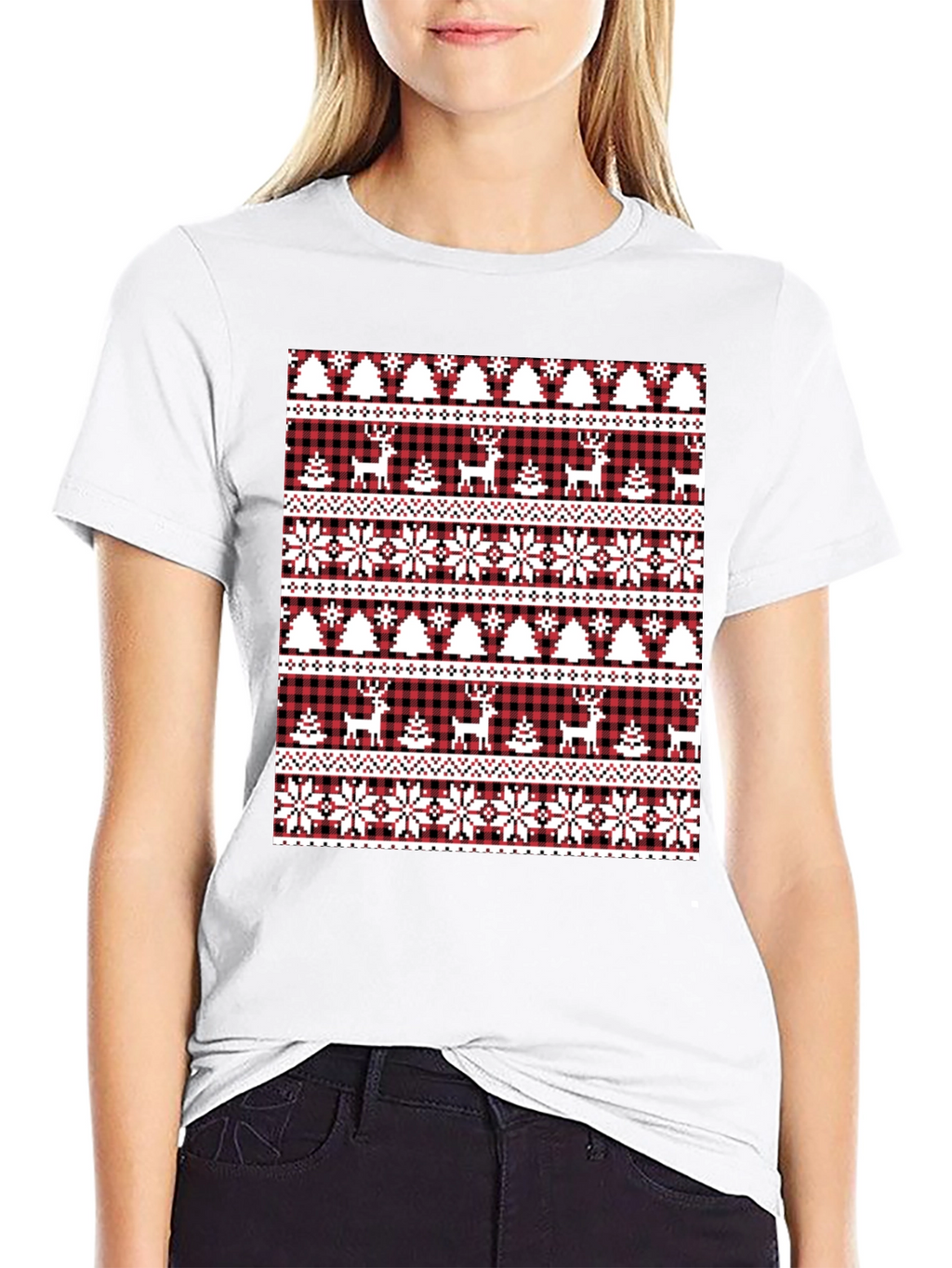 Festive Christmas Deer & Tree T-Shirt