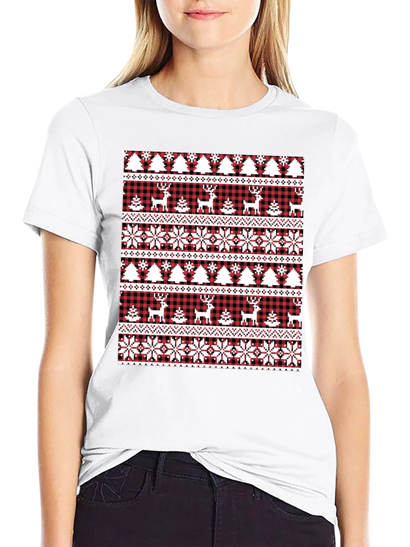 Festive Christmas Deer & Tree T-Shirt