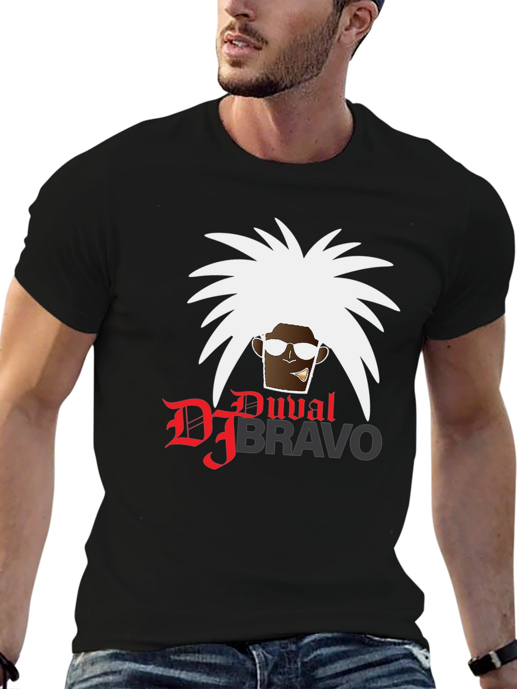 DJ Bravo T-Shirt - Black Cotton Graphic Tee
