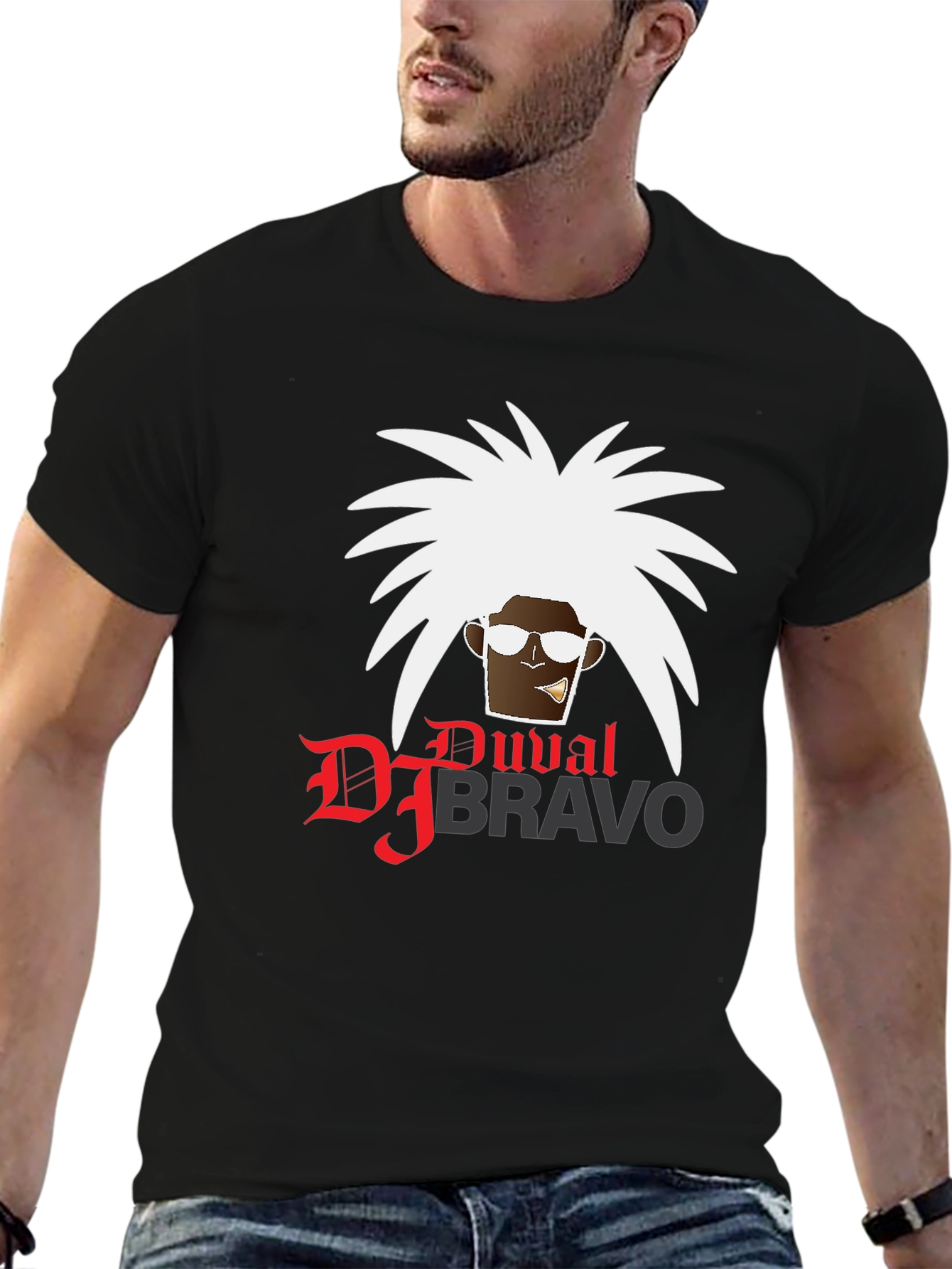 DJ Bravo T-Shirt - Black Cotton Graphic Tee