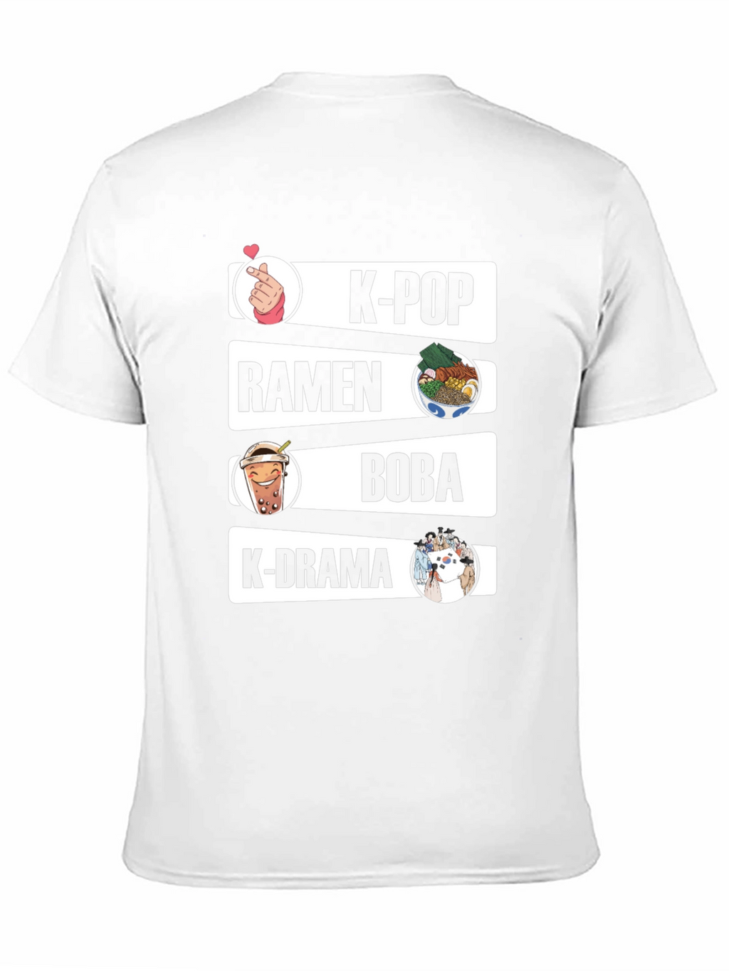 K-Pop Ramen Boba K-Drama Black Graphic Tee