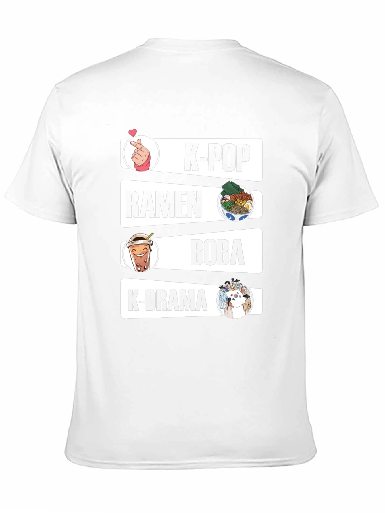 K-Pop Ramen Boba K-Drama Black Graphic Tee