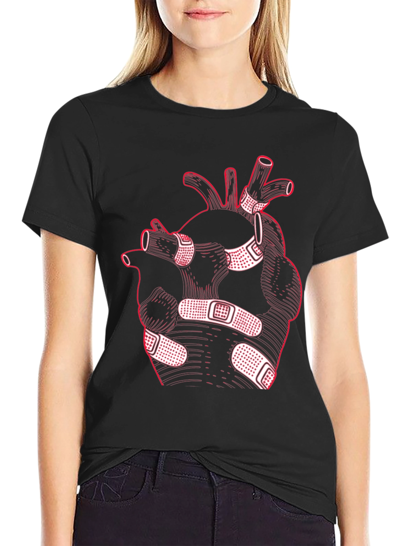 Heart with Bandages Graphic Tee