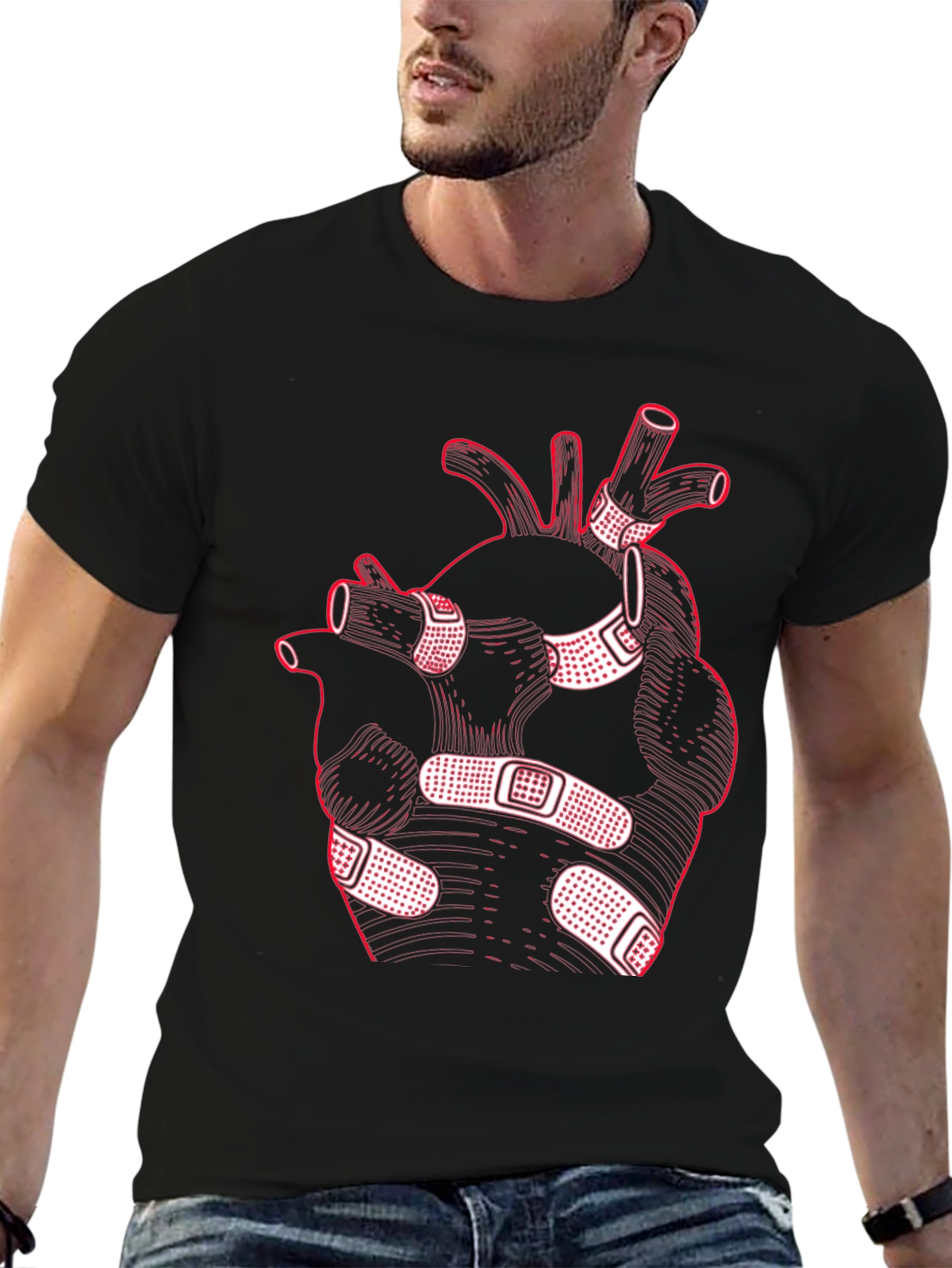 Heart with Bandages Graphic Tee
