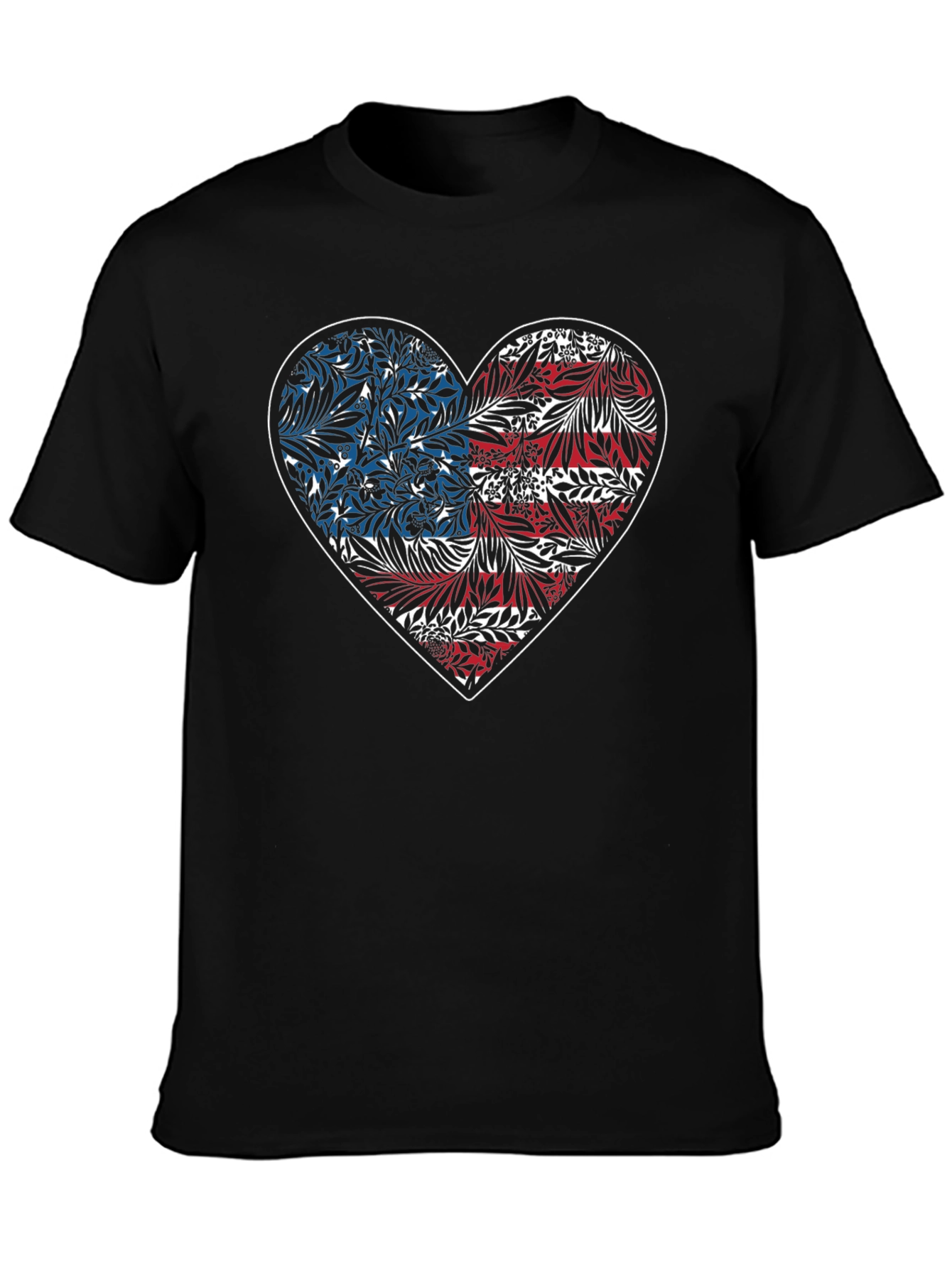 Floral American Flag Heart Graphic Tee