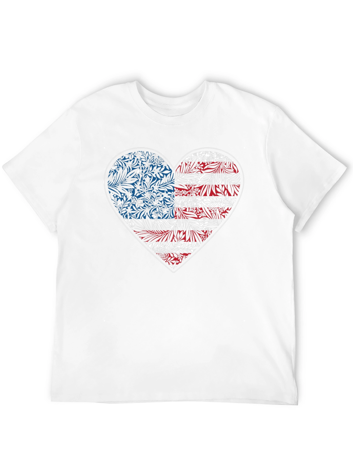 Floral American Flag Heart Graphic Tee