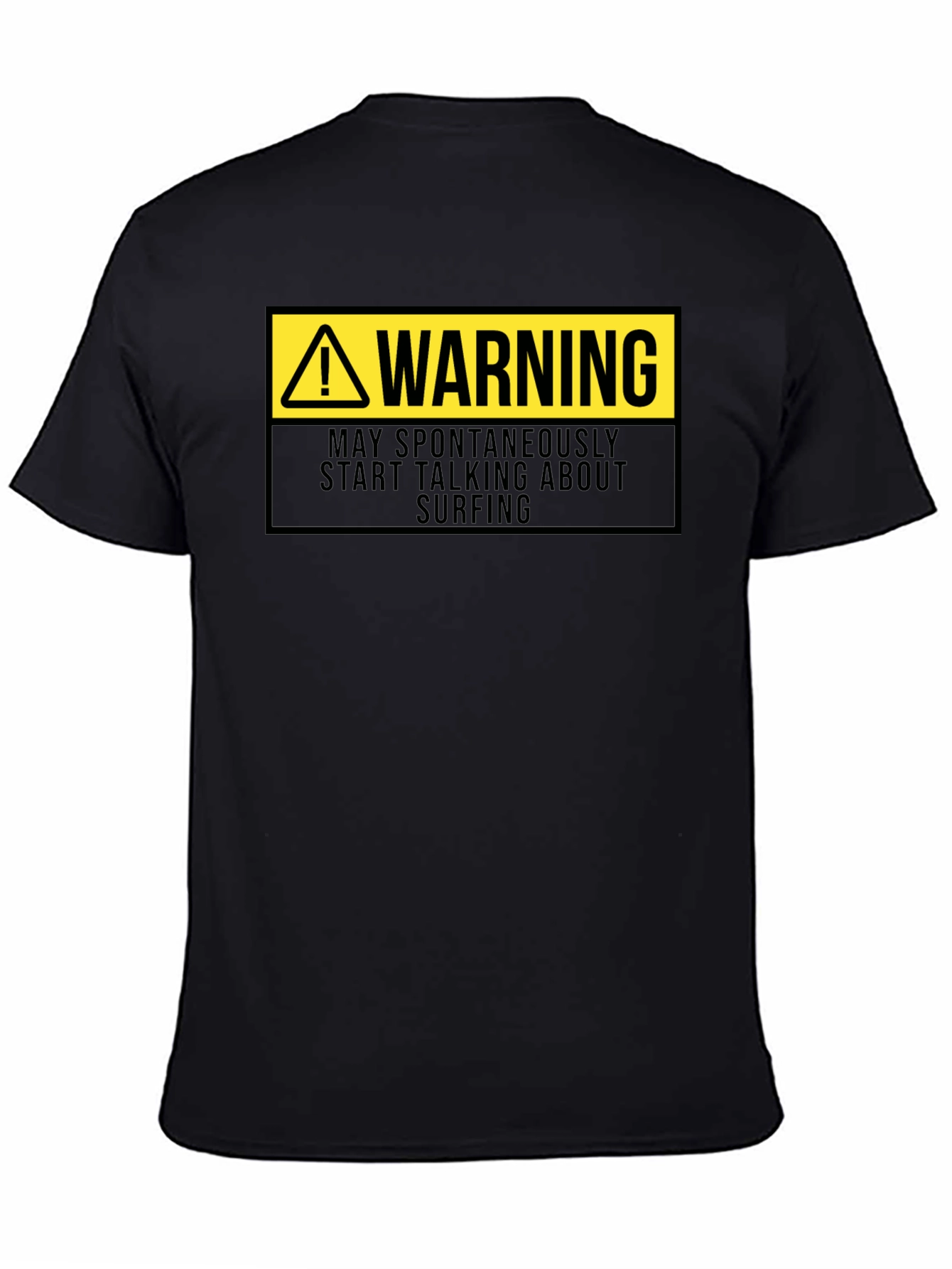 Warning Surfing Graphic Tee - Black