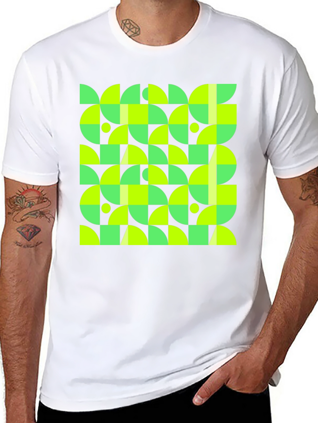 Geometric Pattern Black T-Shirt