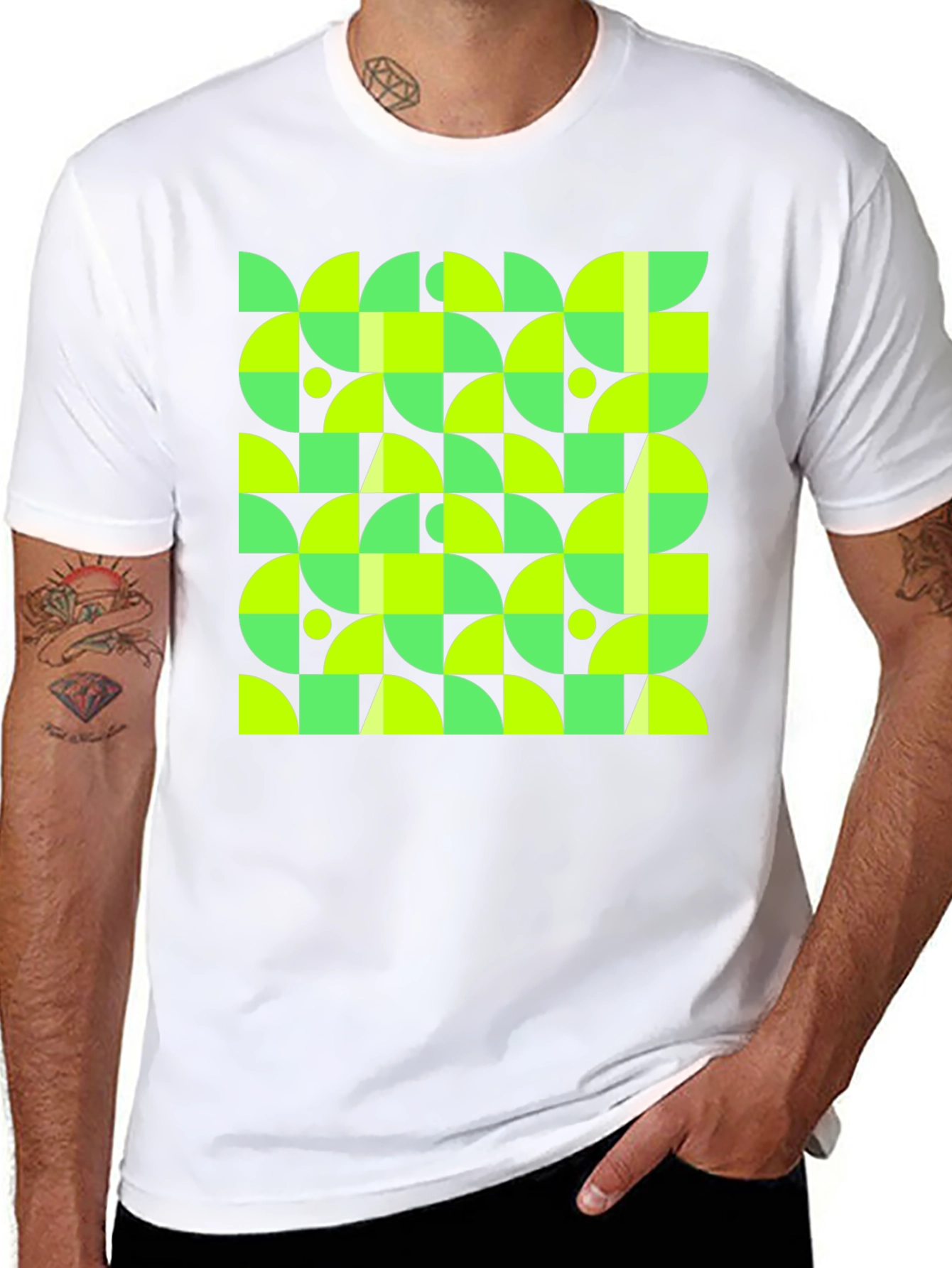 Geometric Pattern Black T-Shirt