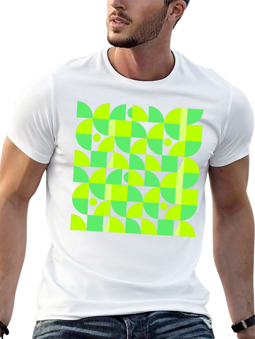 Geometric Pattern Black T-Shirt
