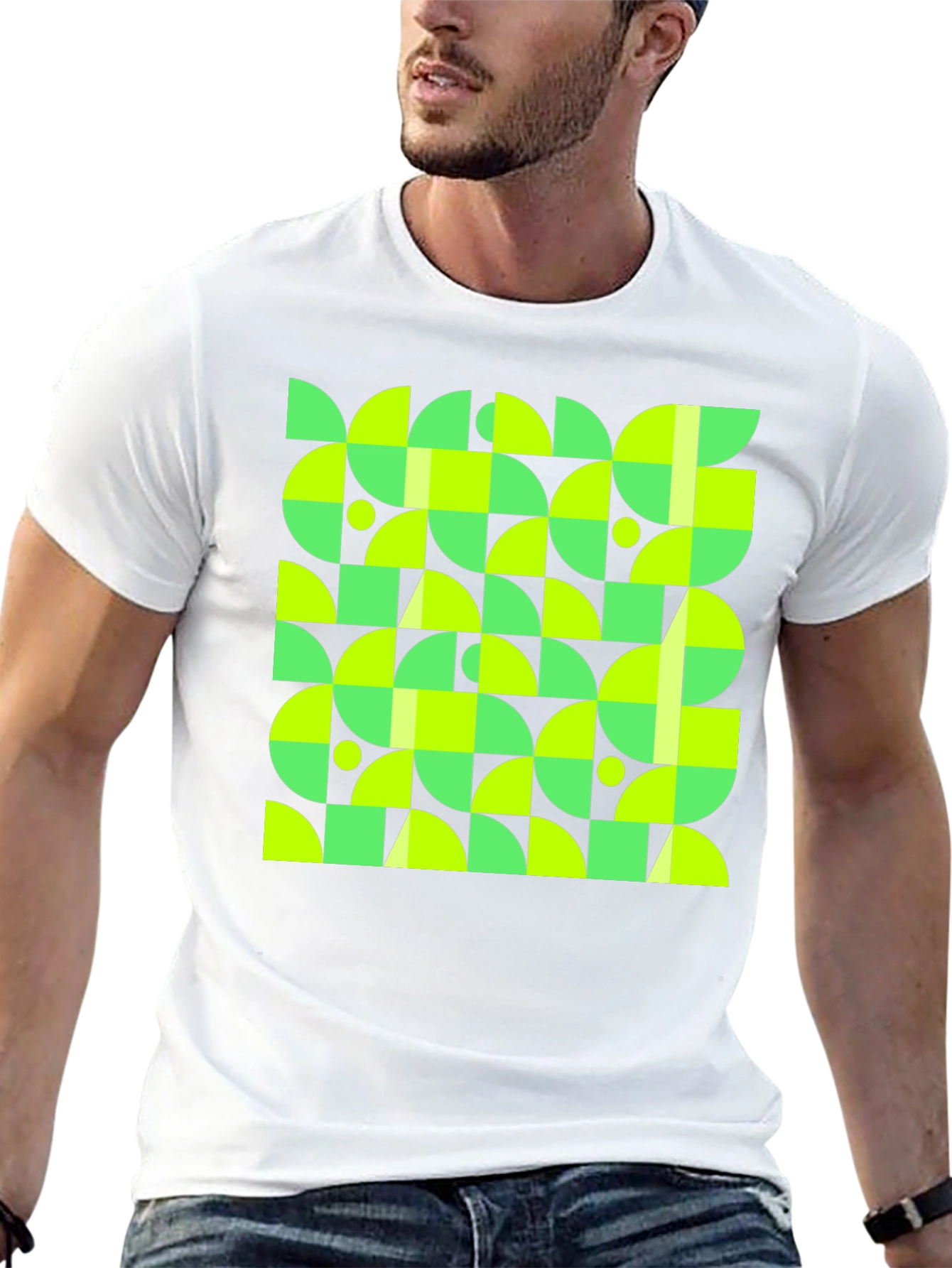 Geometric Pattern Black T-Shirt