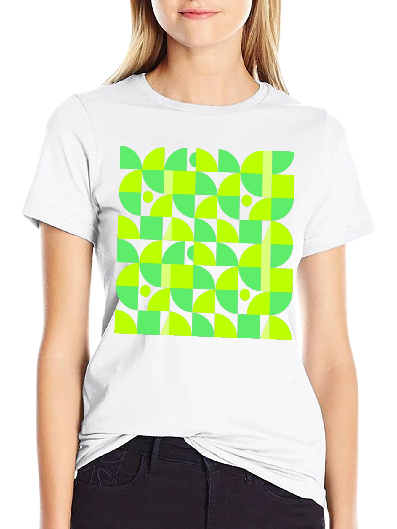 Geometric Pattern Black T-Shirt