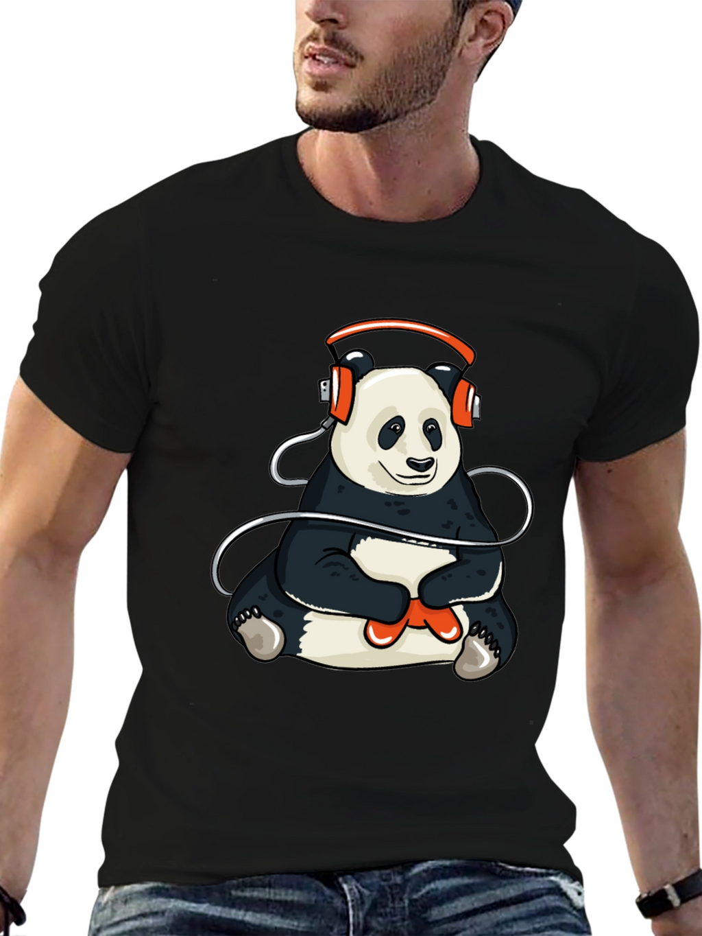 Panda Gamer T-Shirt - Black Graphic Tee