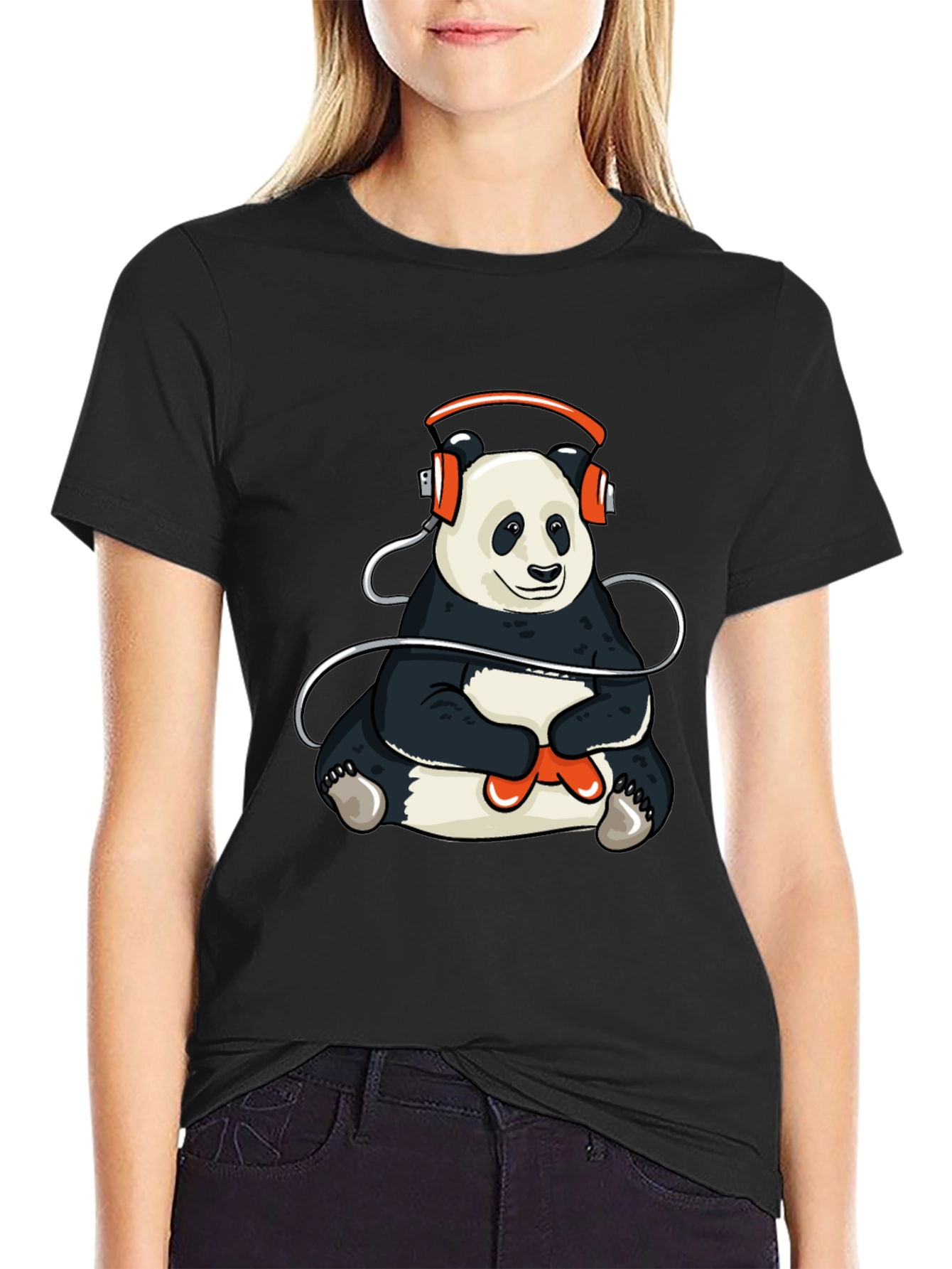 Panda Gamer T-Shirt - Black Graphic Tee