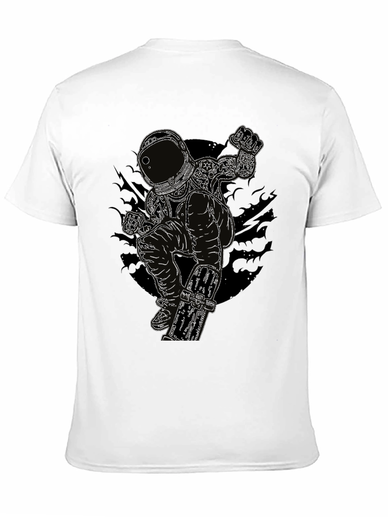 Astronaut Skateboarder Graphic Tee - Black