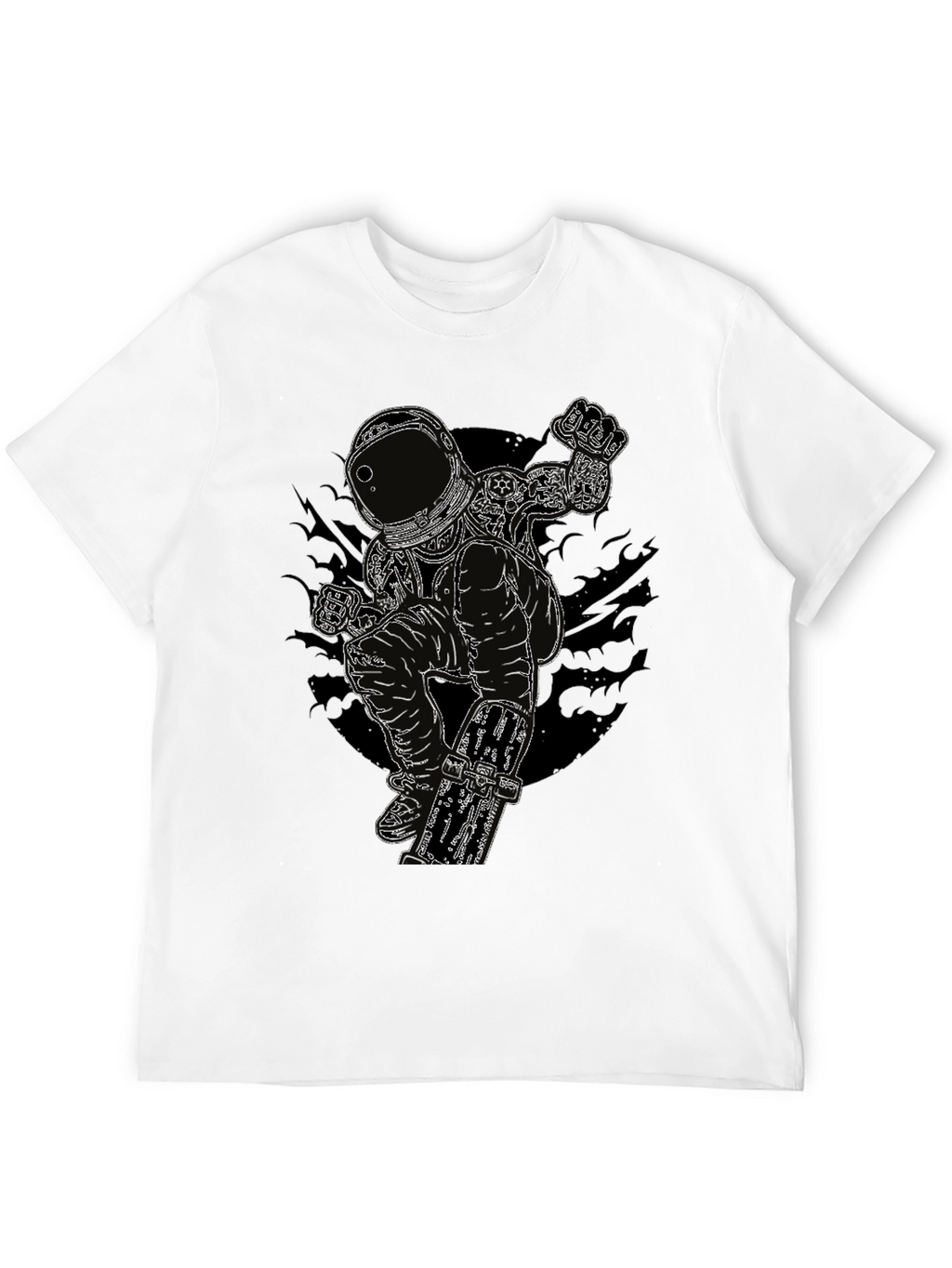Astronaut Skateboarder Graphic Tee - Black