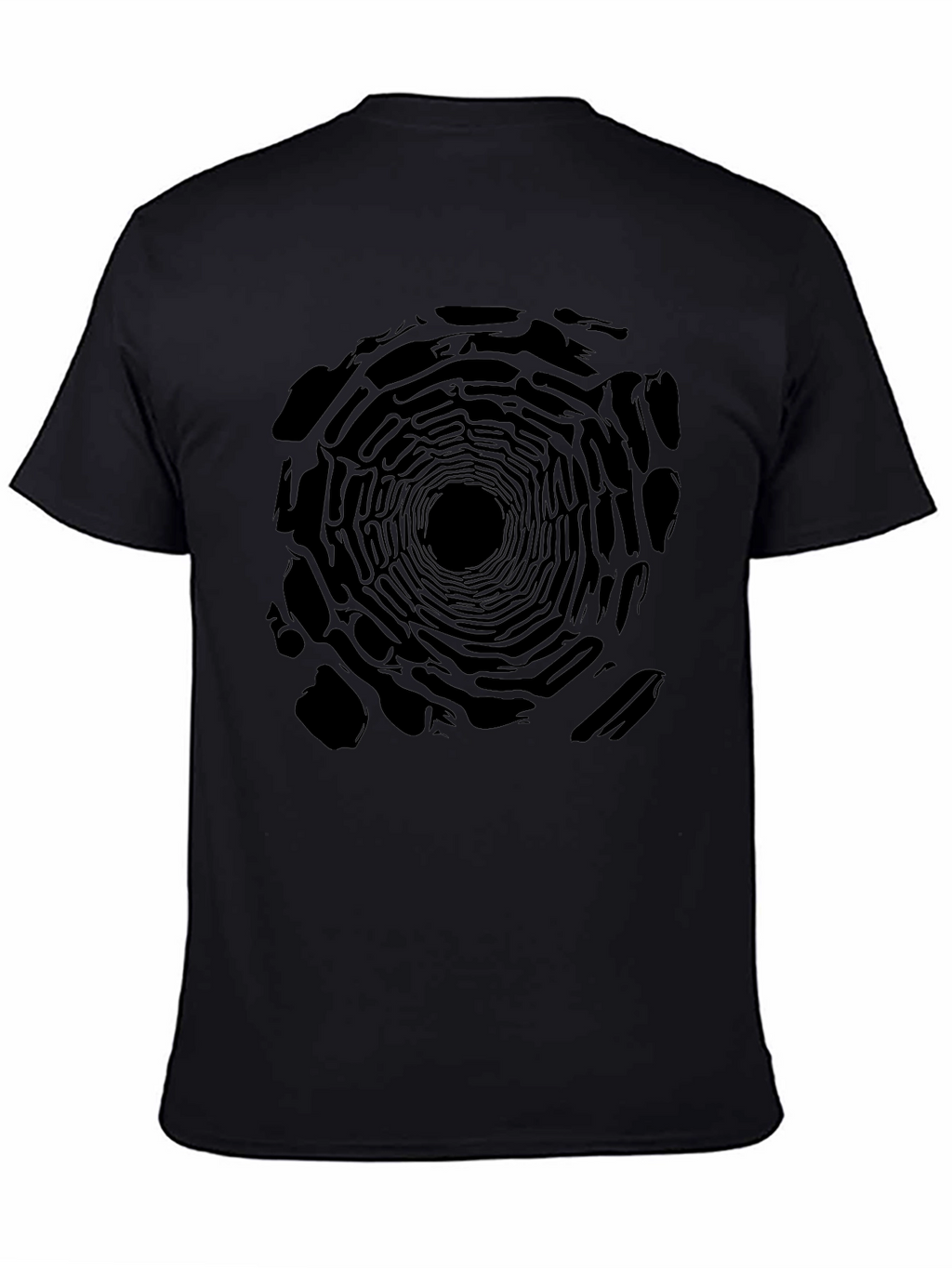 Abstract Tunnel Print Black T-Shirt