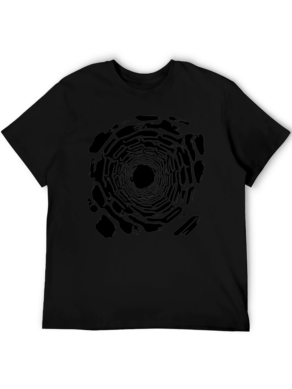 Abstract Tunnel Print Black T-Shirt