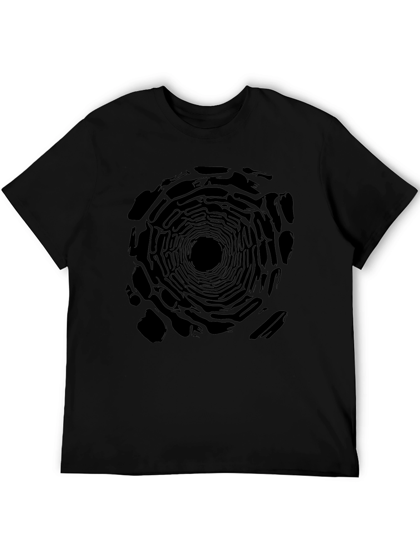 Abstract Tunnel Print Black T-Shirt
