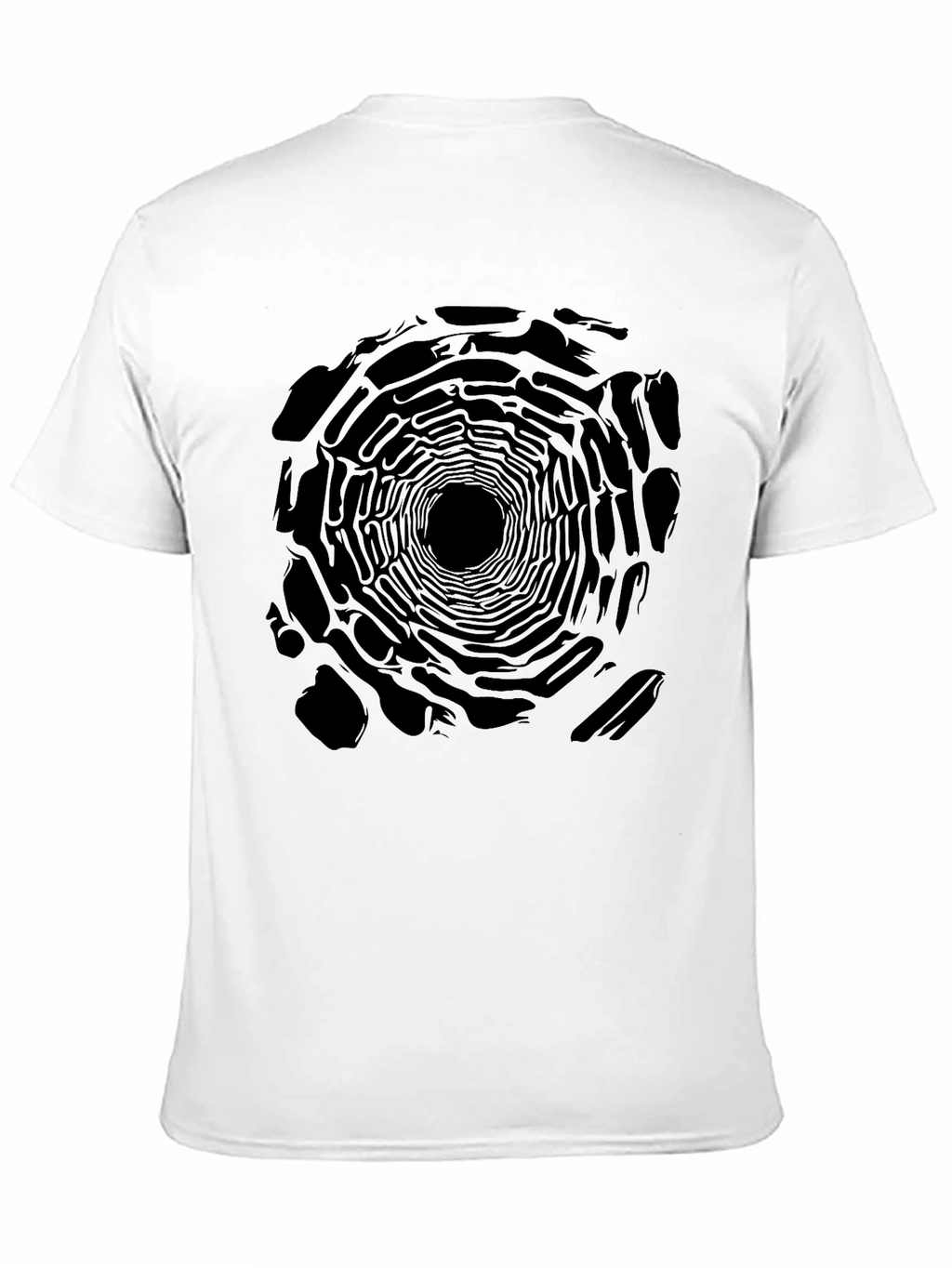 Abstract Tunnel Print Black T-Shirt
