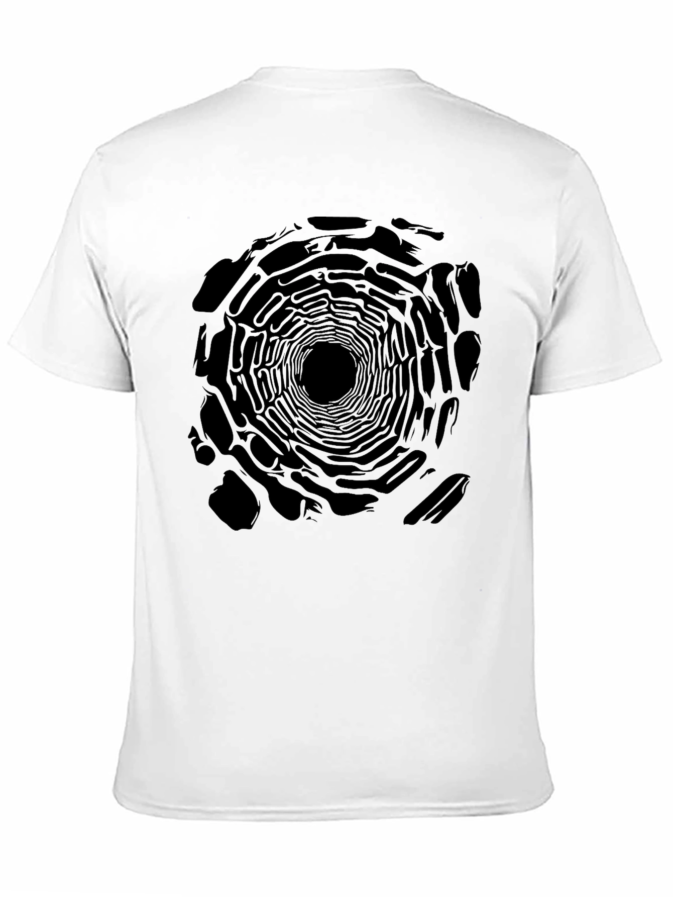 Abstract Tunnel Print Black T-Shirt