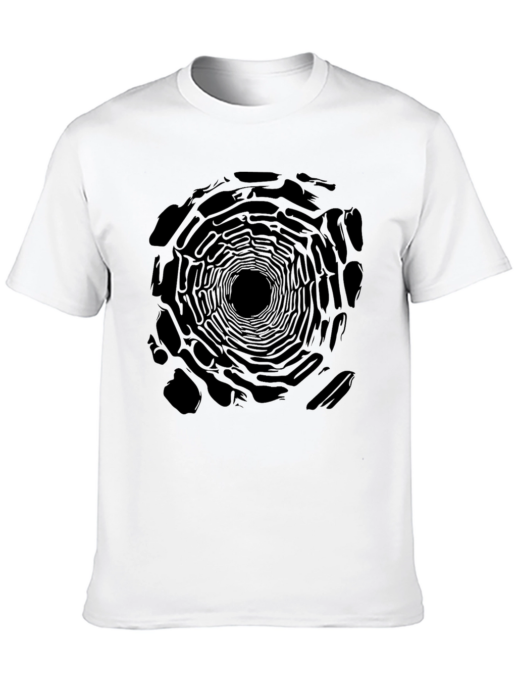 Abstract Tunnel Print Black T-Shirt