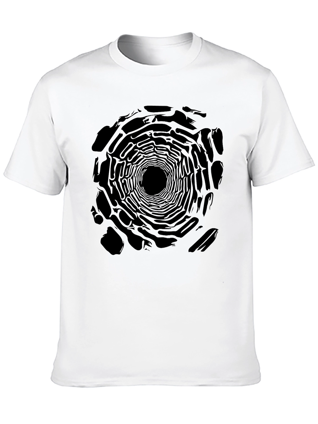 Abstract Tunnel Print Black T-Shirt