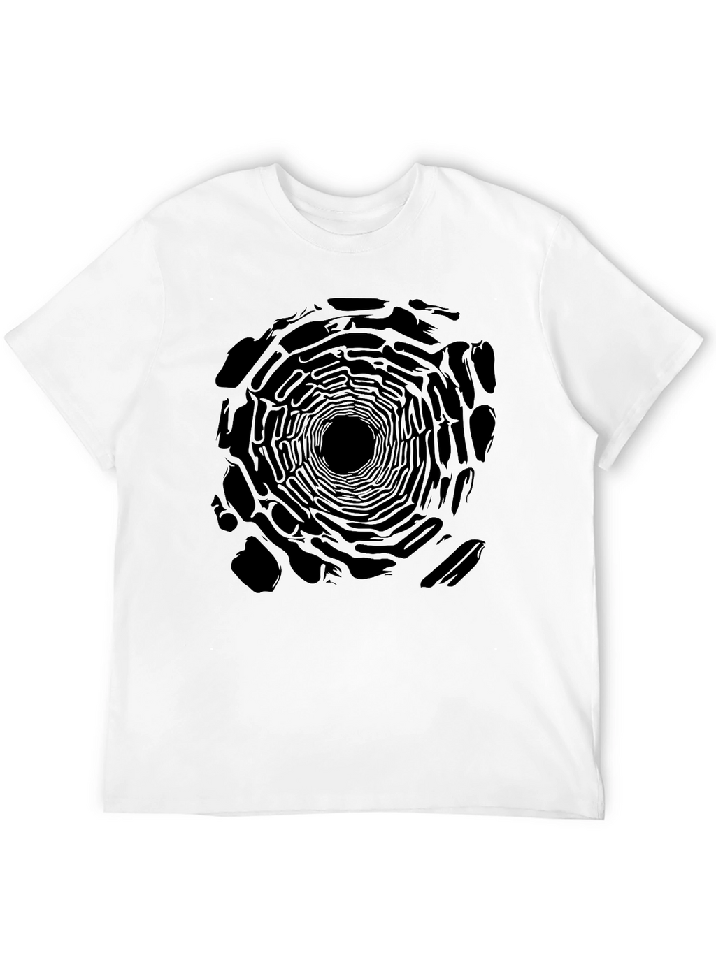 Abstract Tunnel Print Black T-Shirt