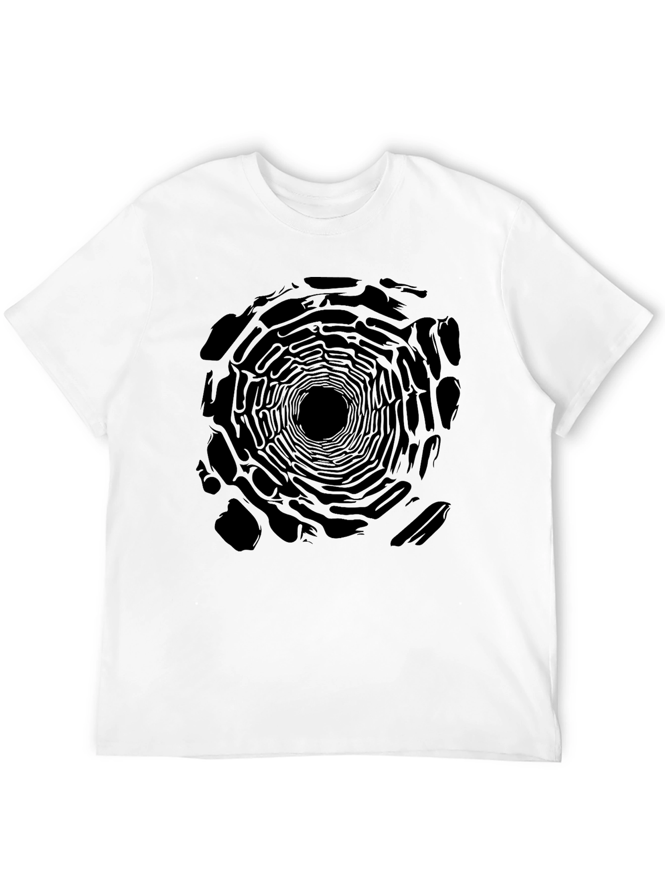 Abstract Tunnel Print Black T-Shirt