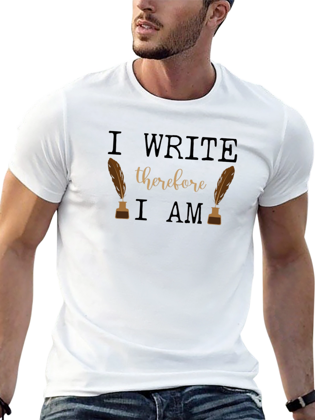 I Write Therefore I Am Writers Tee