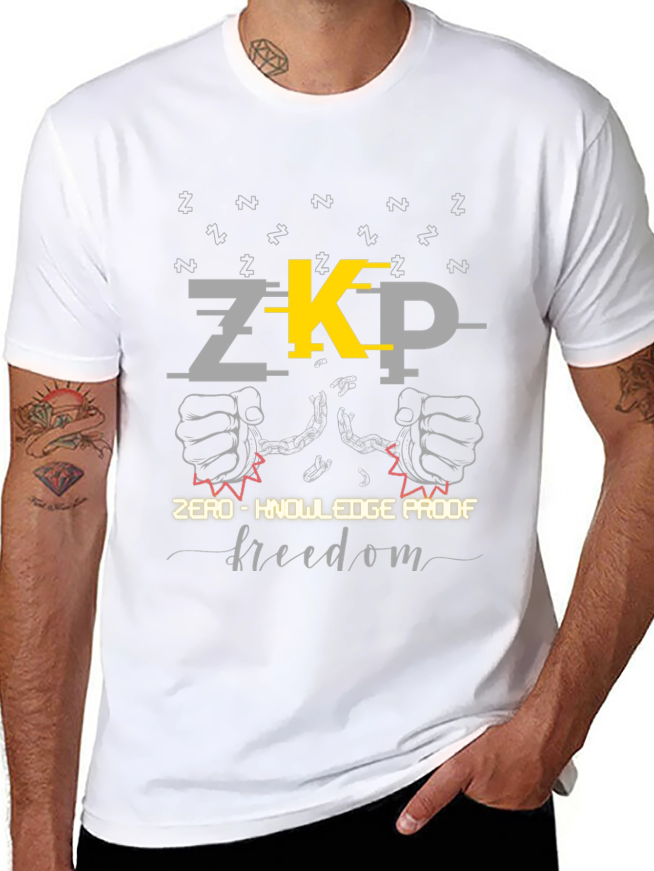 Zero-Knowledge Proof Freedom Black Graphic Tee