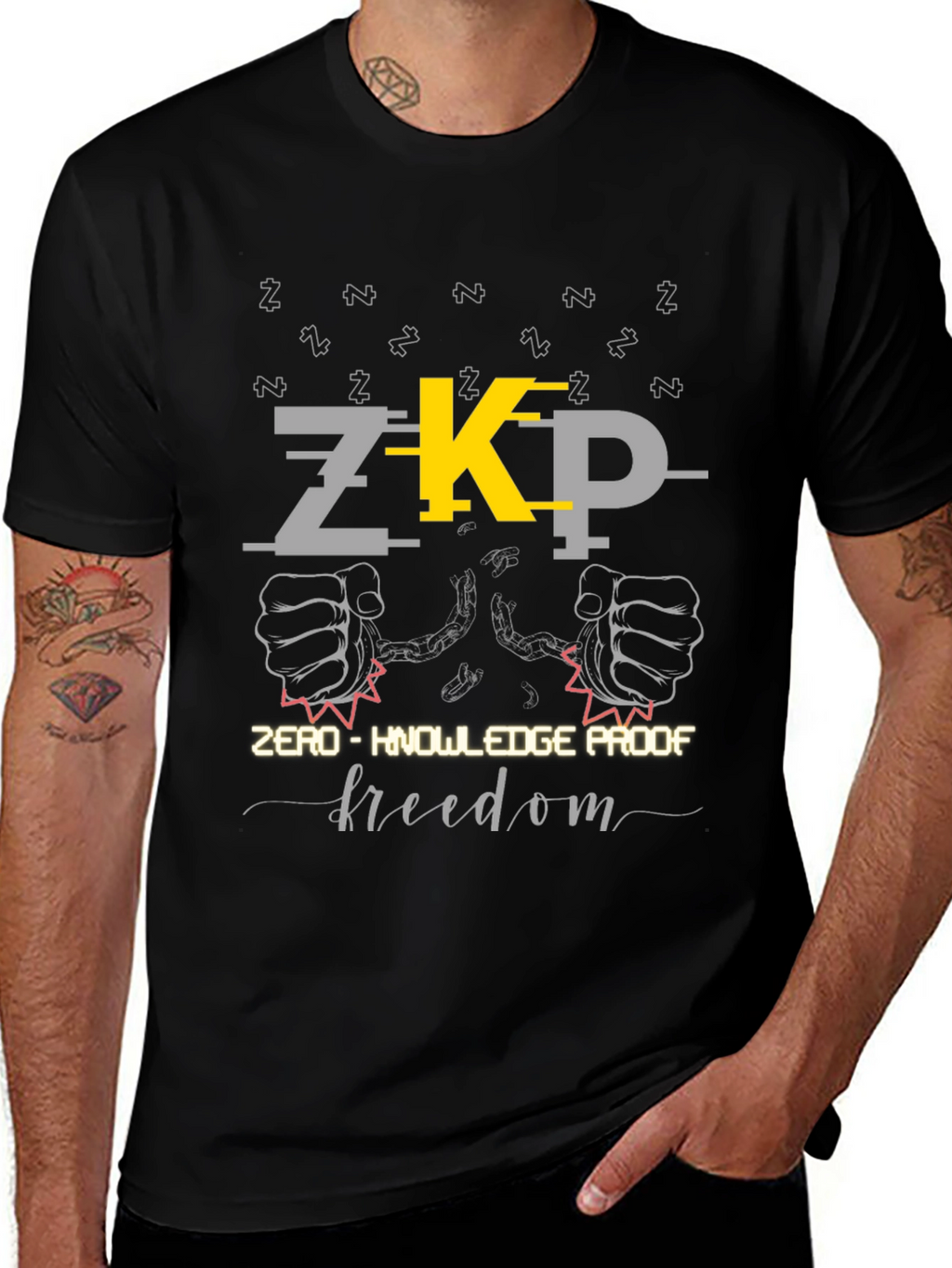 Zero-Knowledge Proof Freedom Black Graphic Tee