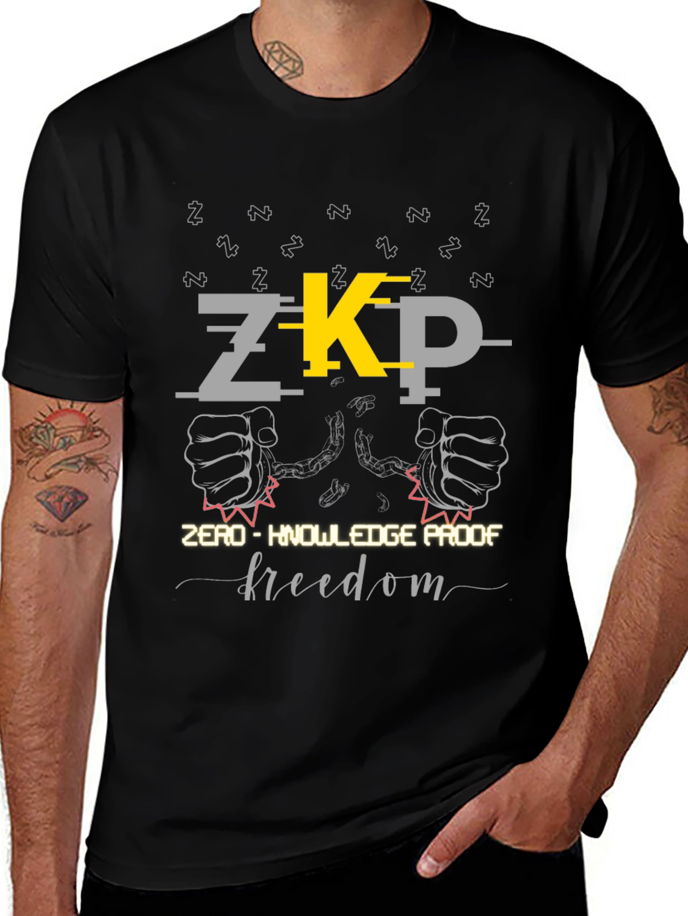 Zero-Knowledge Proof Freedom Black Graphic Tee