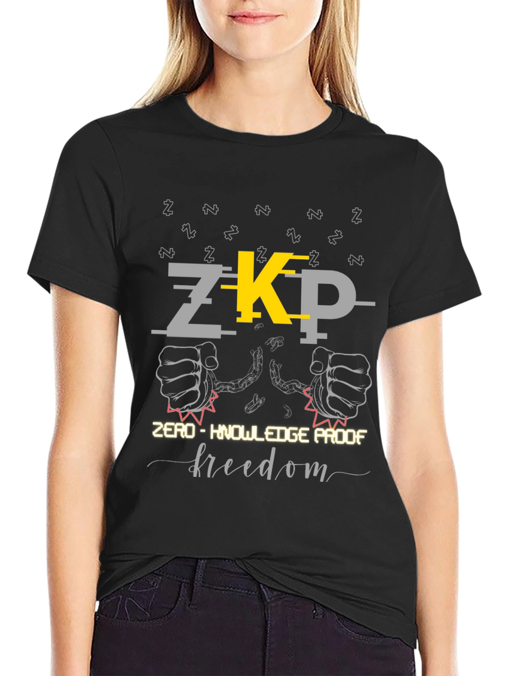 Zero-Knowledge Proof Freedom Black Graphic Tee