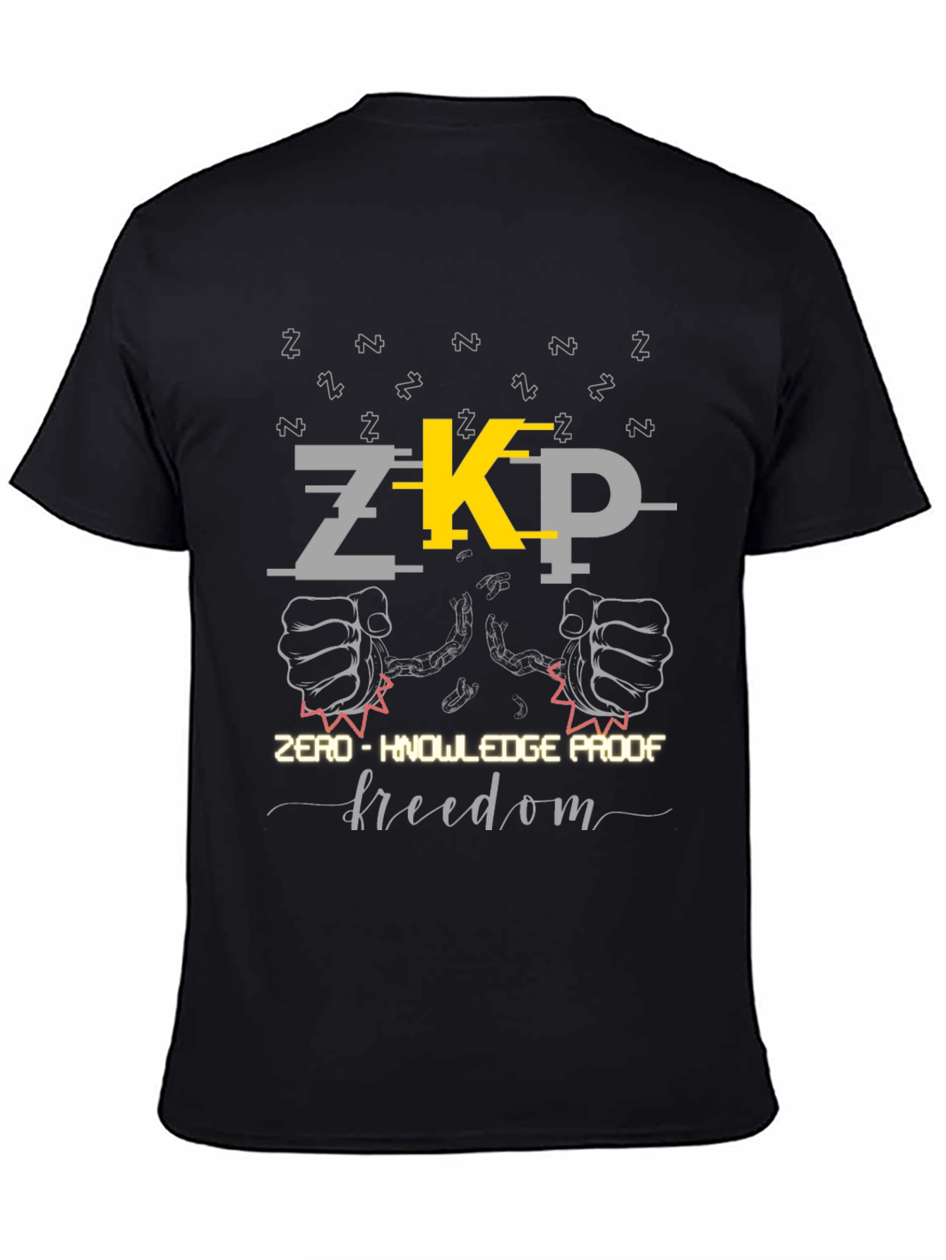 Zero-Knowledge Proof Freedom Black Graphic Tee