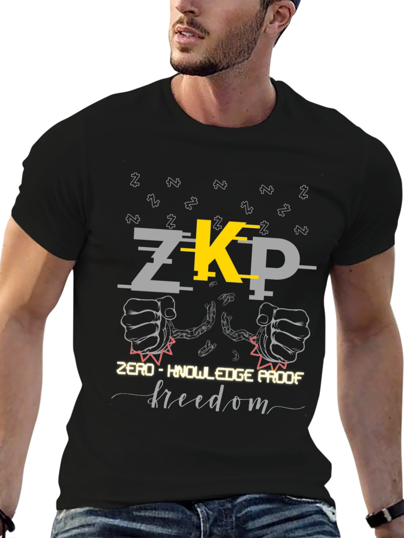 Zero-Knowledge Proof Freedom Black Graphic Tee