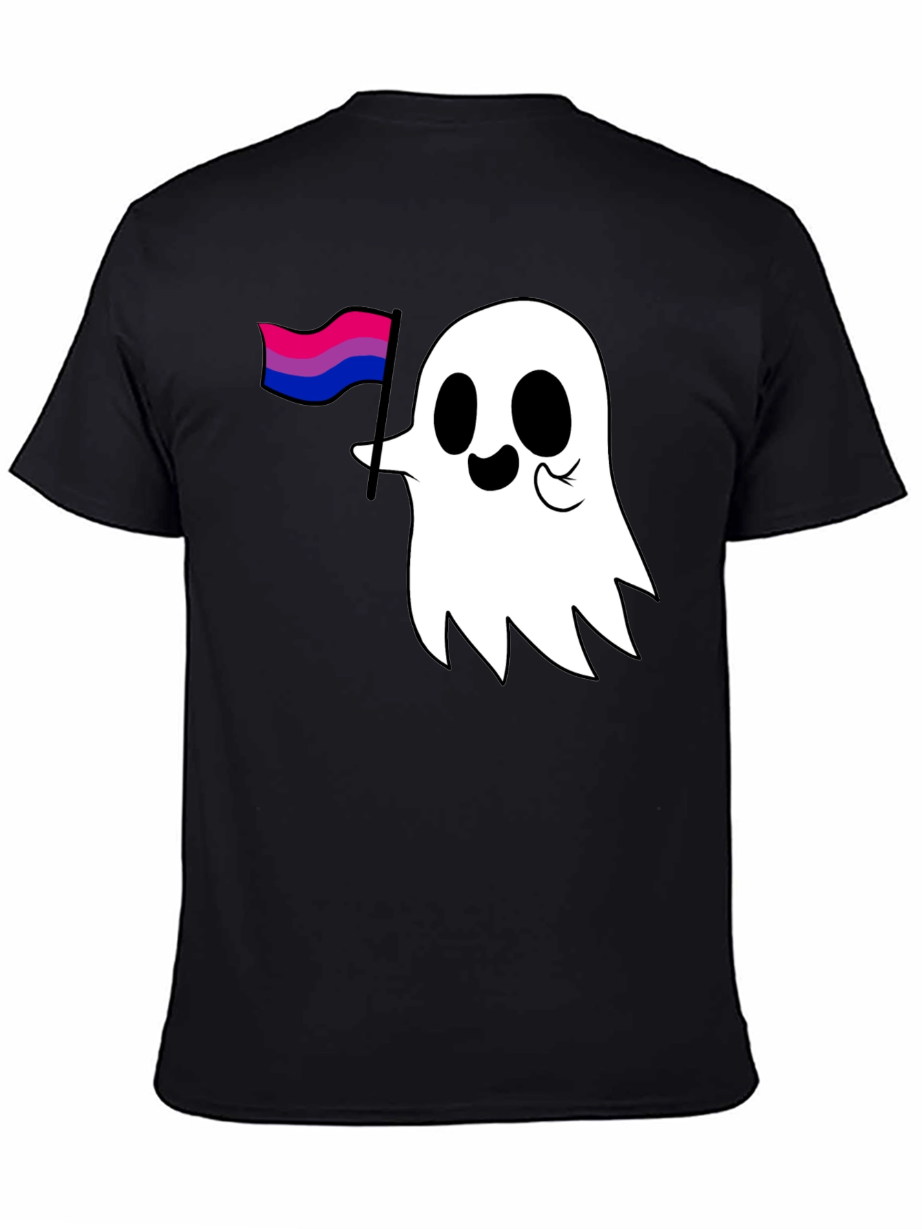 Bisexual Pride Ghost Graphic Tee - Black