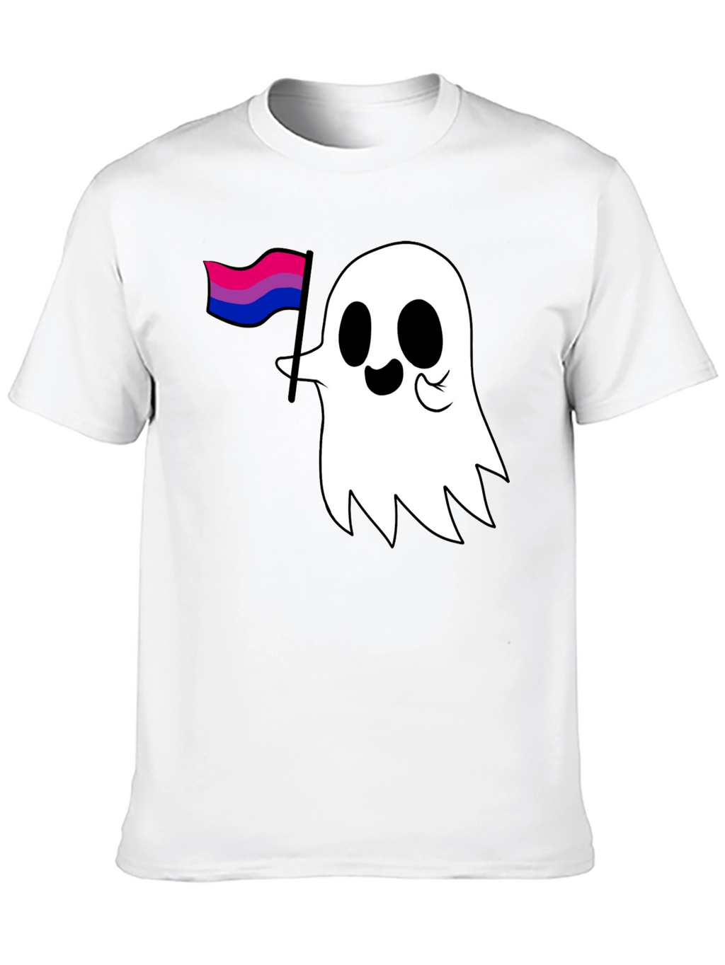 Bisexual Pride Ghost Graphic Tee - Black