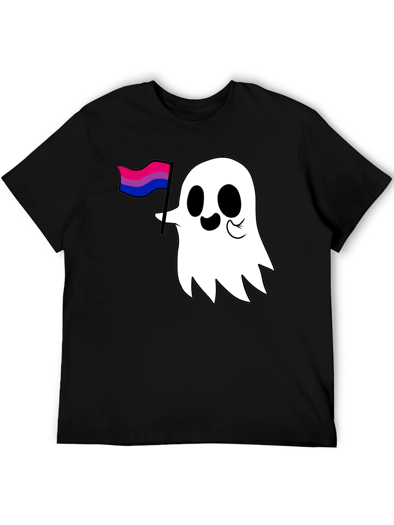 Bisexual Pride Ghost Graphic Tee - Black