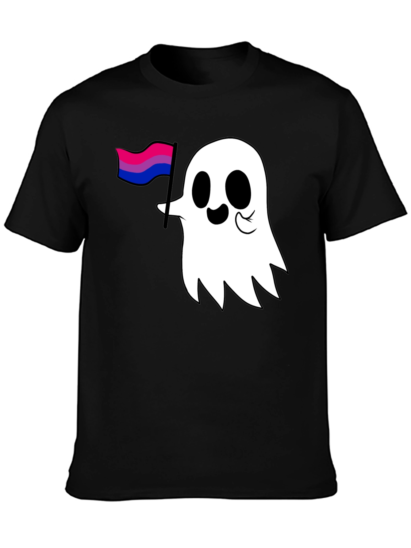 Bisexual Pride Ghost Graphic Tee - Black