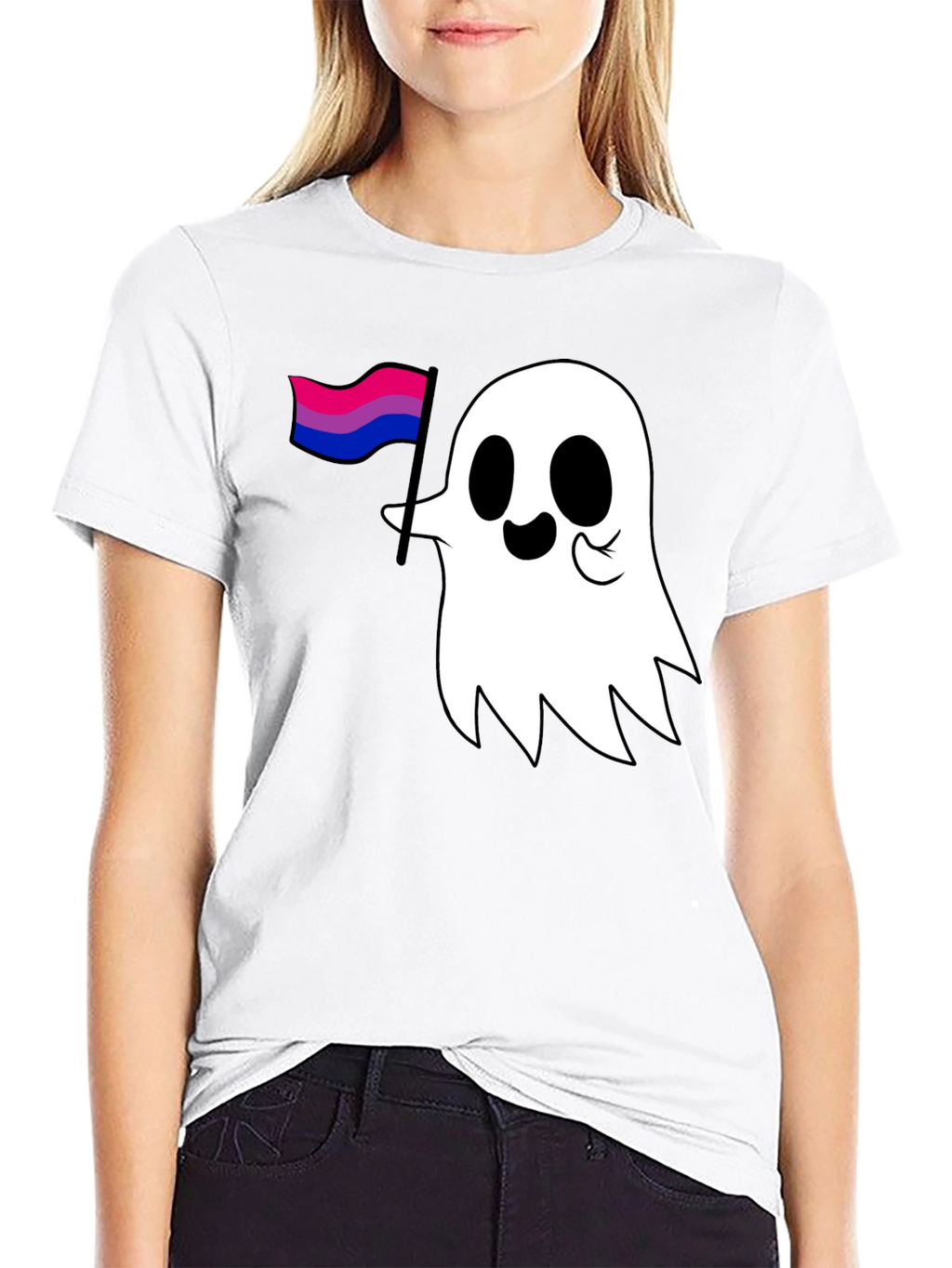Bisexual Pride Ghost Graphic Tee - Black